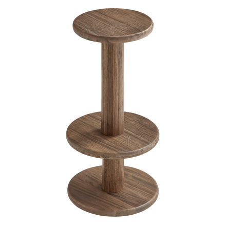 Neo 3-Piece Round Indoor - Outdoor Patio Patio Wood Bar Table And Stool Set in Cocoa Brown