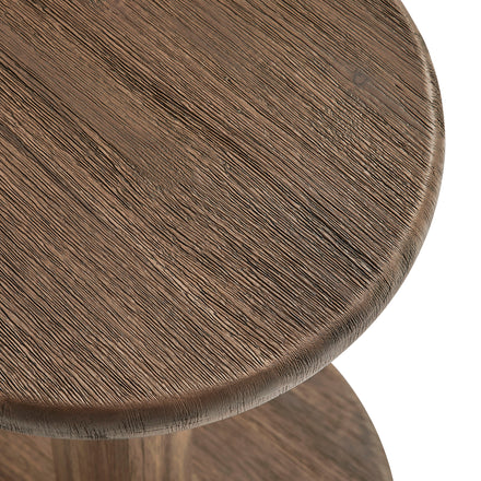 Neo 15 Inch Round Indoor - Outdoor Patio Patio Wood Bar Stools in Cocoa Brown