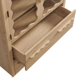 Lismore 76 Inch Arched Kitchen Pantry Display Cabinet in Light Oak