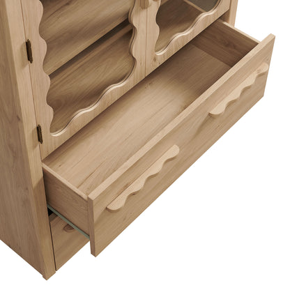 Rory 76 Inch Arched Kitchen Pantry Display Cabinet by Furniture for America