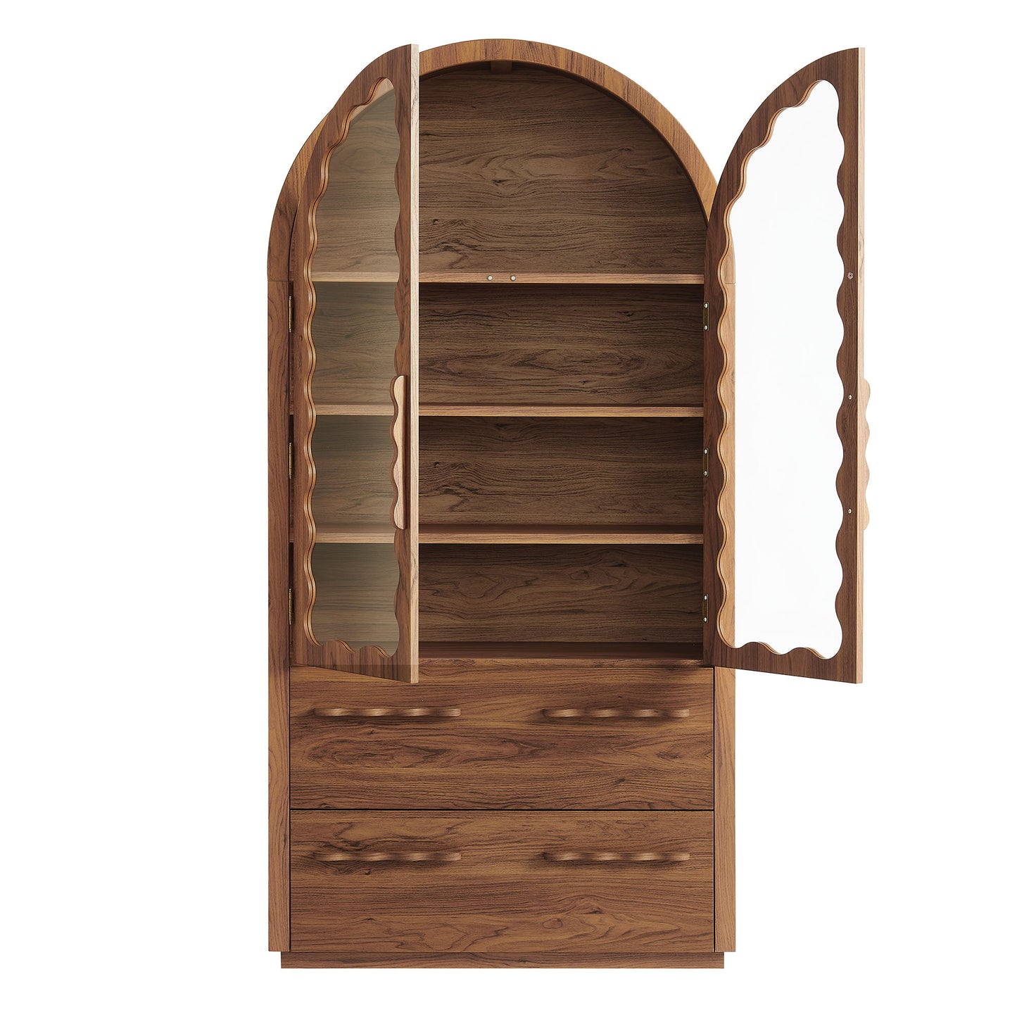 Rory 76 Inch Arched Kitchen Pantry Display Cabinet by Furniture for America