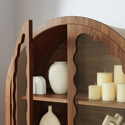 Rory 76 Inch Arched Kitchen Pantry Display Cabinet by Furniture for America