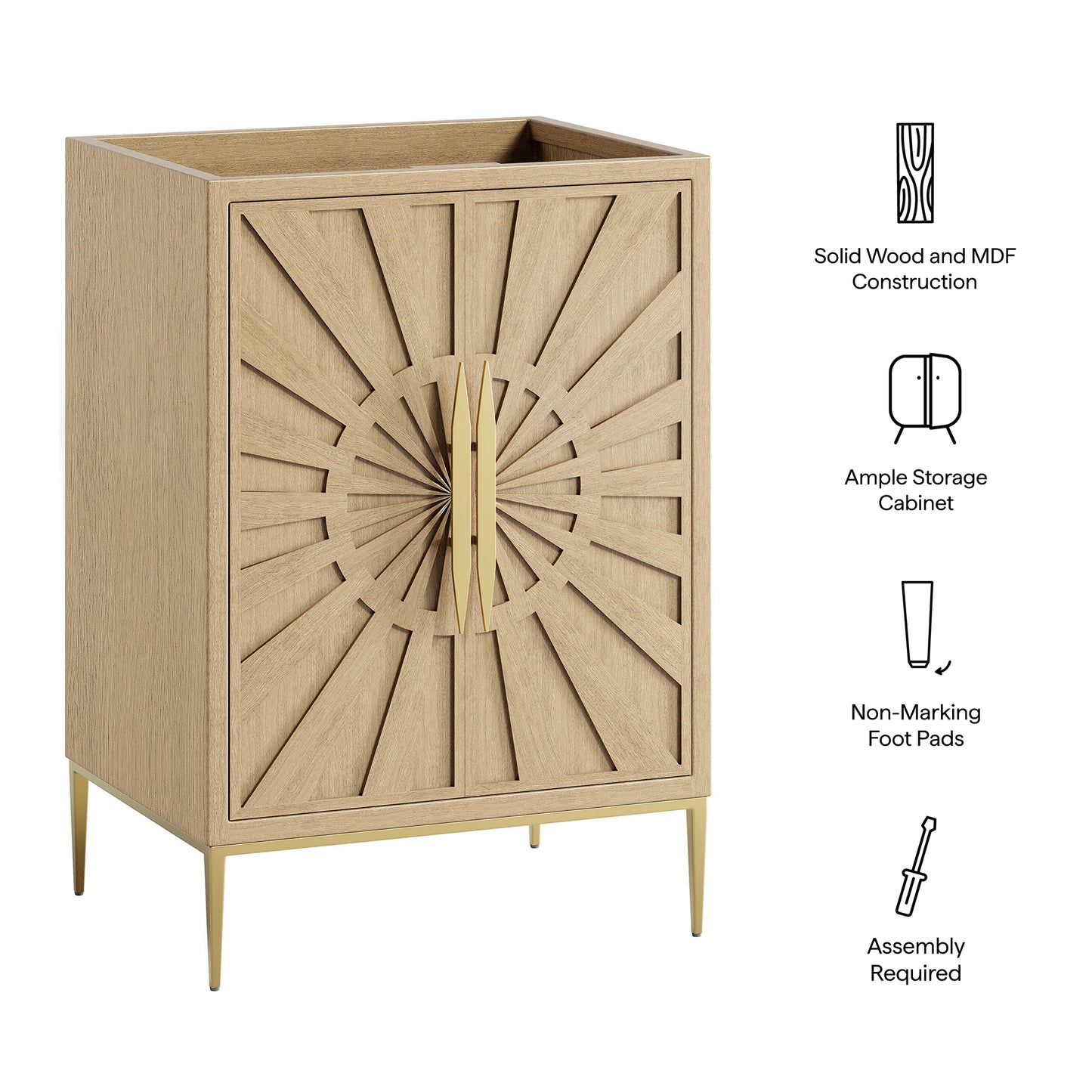 Briar 24" Bathroom Vanity Cabinet in Oak