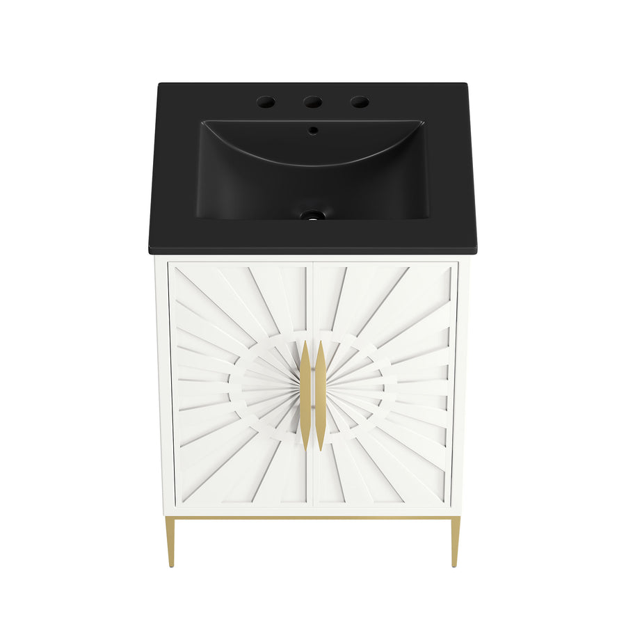 Briar 24" Bathroom Vanity in White Black