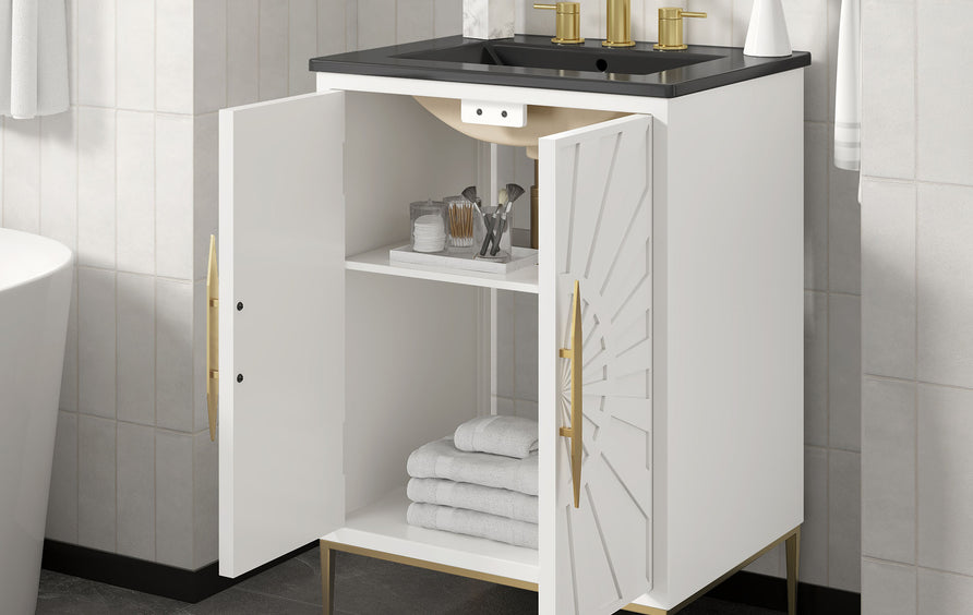Briar 24" Bathroom Vanity in White Black