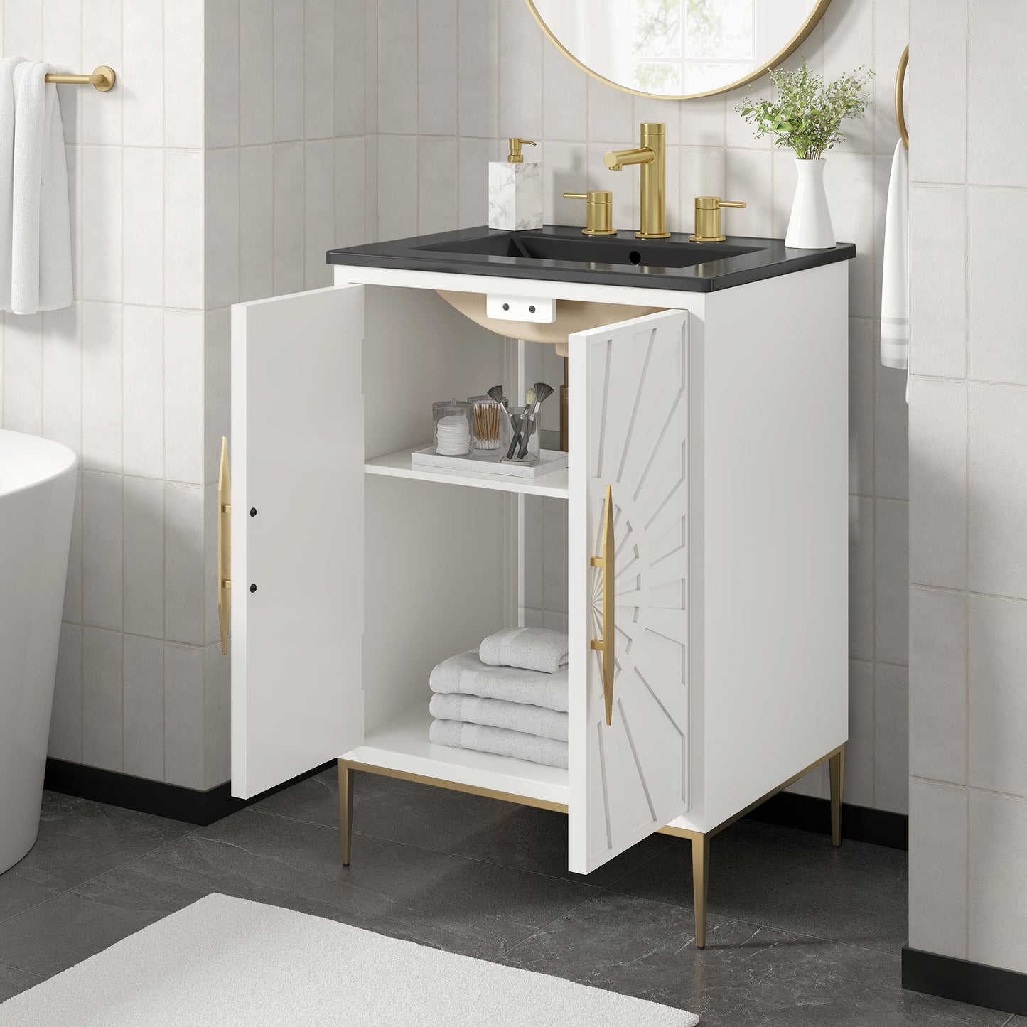 Briar 24" Bathroom Vanity in White Black