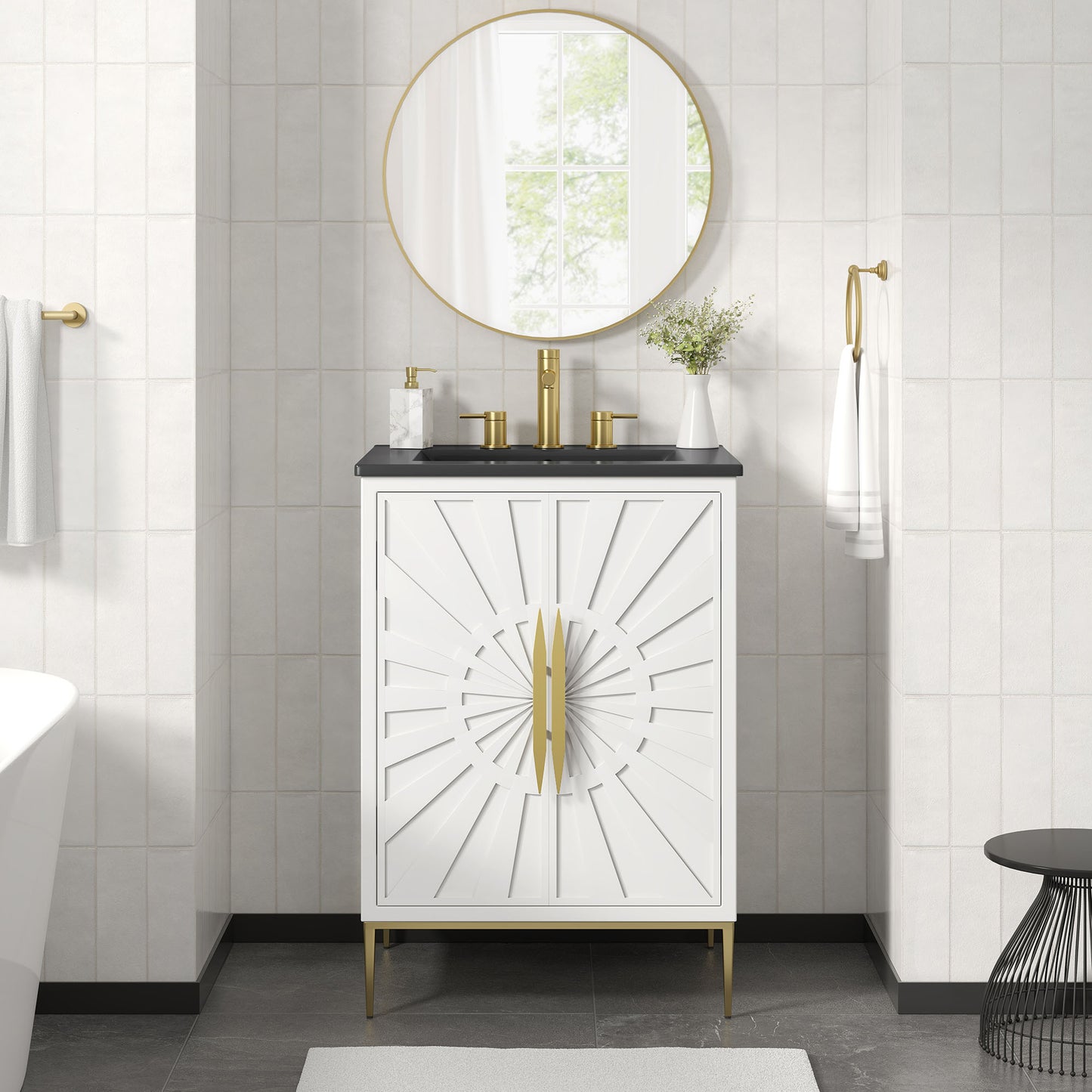 Briar 24" Bathroom Vanity in White Black
