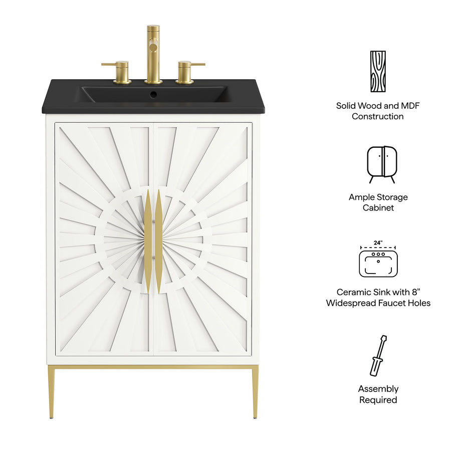 Briar 24" Bathroom Vanity in White Black
