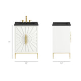 Briar 24" Bathroom Vanity in White Black