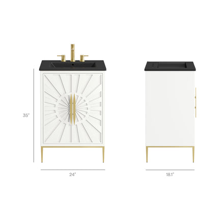 Awaken 24" Bathroom Vanity in White Black