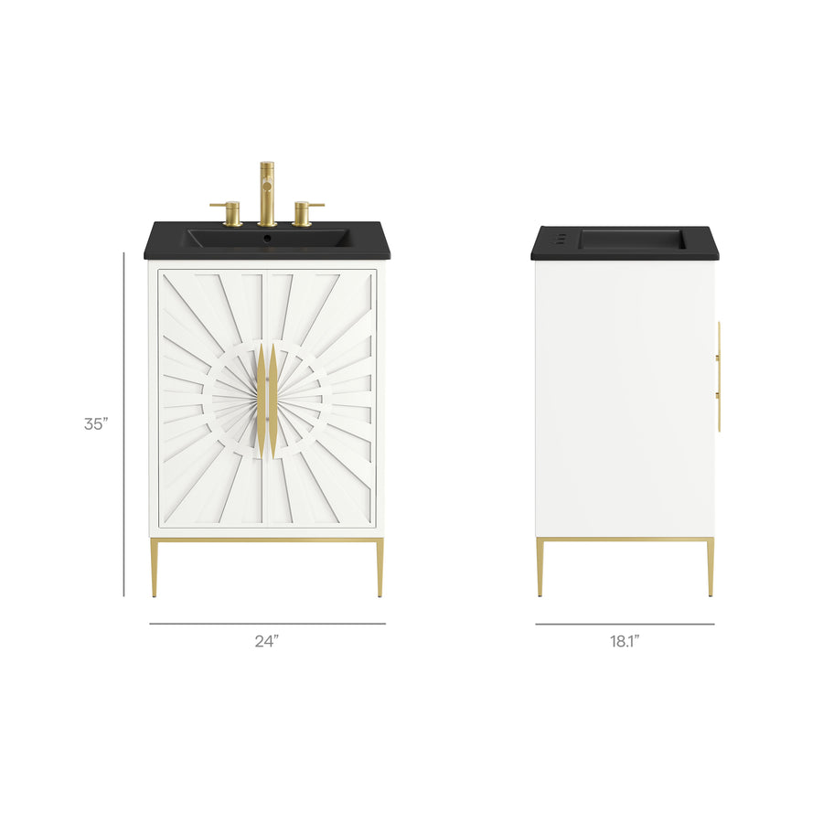 Briar 24" Bathroom Vanity in White Black