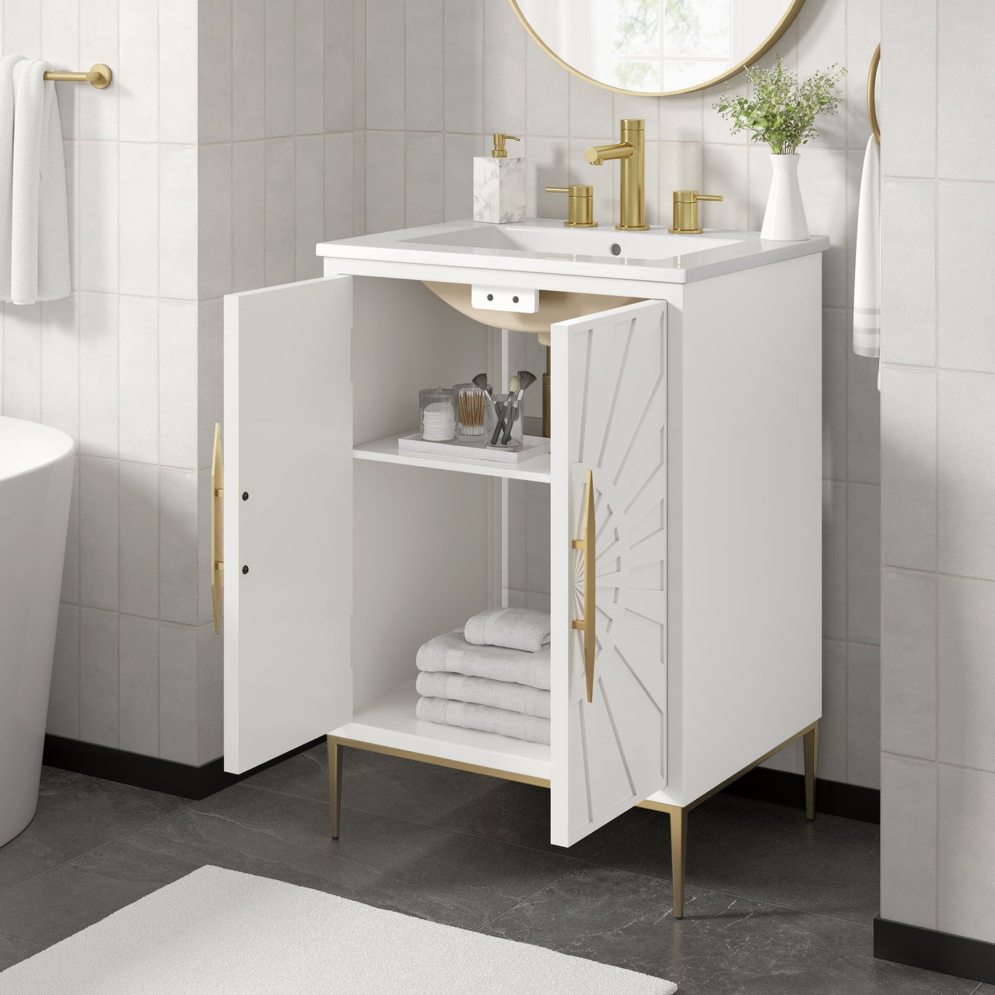 Briar 24" Bathroom Vanity in White White