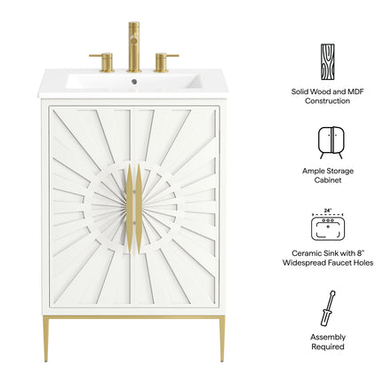 Awaken 24" Bathroom Vanity in White White