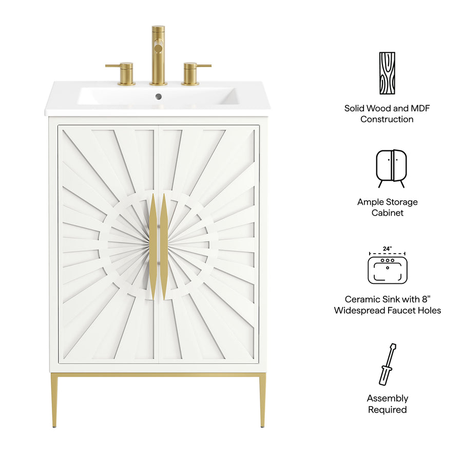 Briar 24" Bathroom Vanity in White White