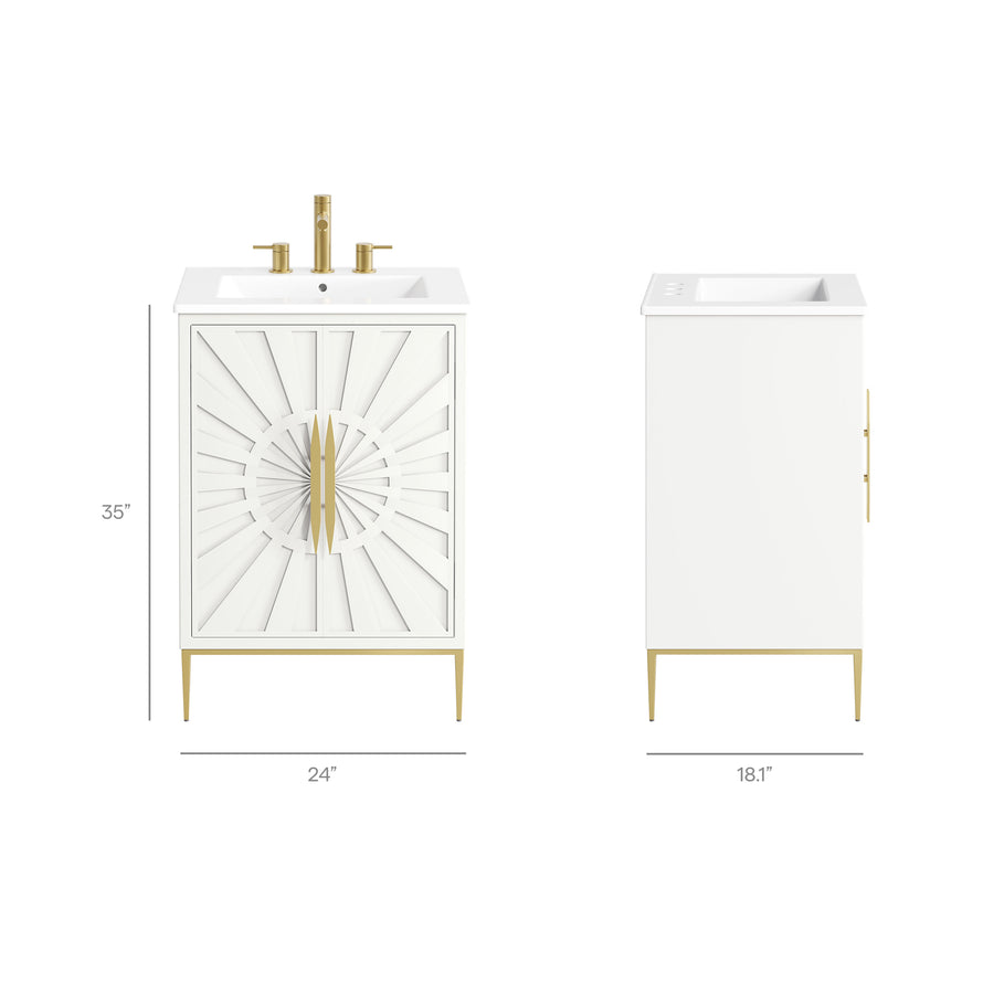 Briar 24" Bathroom Vanity in White White