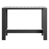 Aspen 59 Inch Rectangle Outdoor Patio Aluminum Bar Table in Gray
