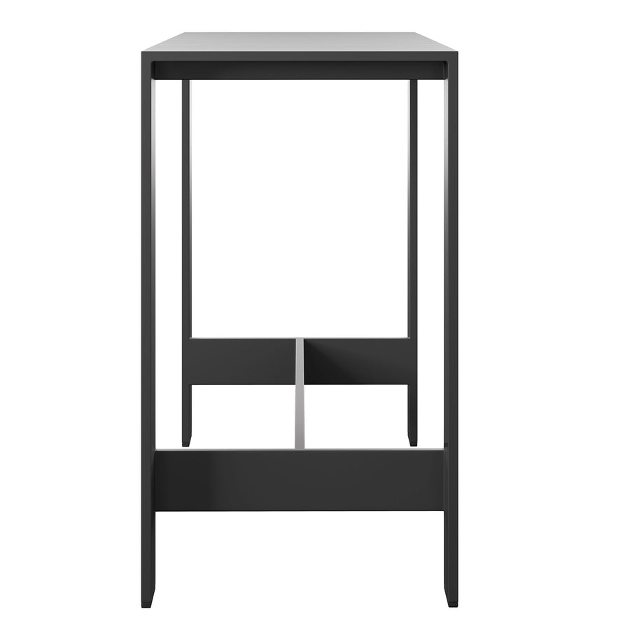 Aspen 59 Inch Rectangle Outdoor Patio Aluminum Bar Table in Gray