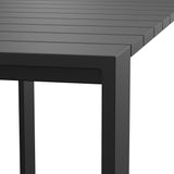 Aspen 59 Inch Rectangle Outdoor Patio Aluminum Bar Table in Gray