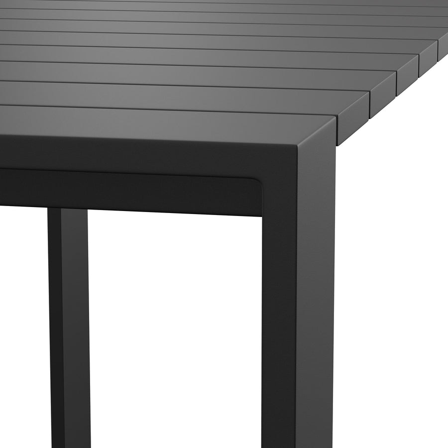 Aspen 59 Inch Rectangle Outdoor Patio Aluminum Bar Table in Gray