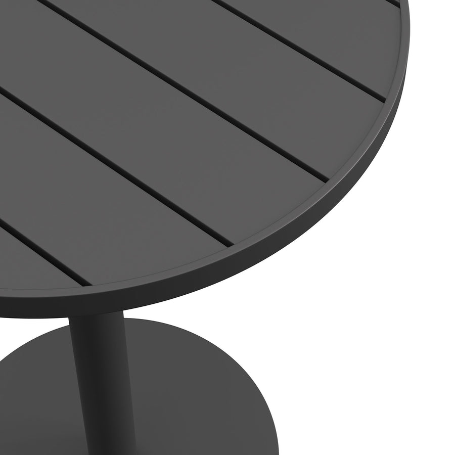 Aspen 31 Inch Round Outdoor Patio Aluminum Bar Table in Gray