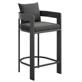 Aspen Outdoor Patio Patio Aluminum Bar Chair in Charcoal
