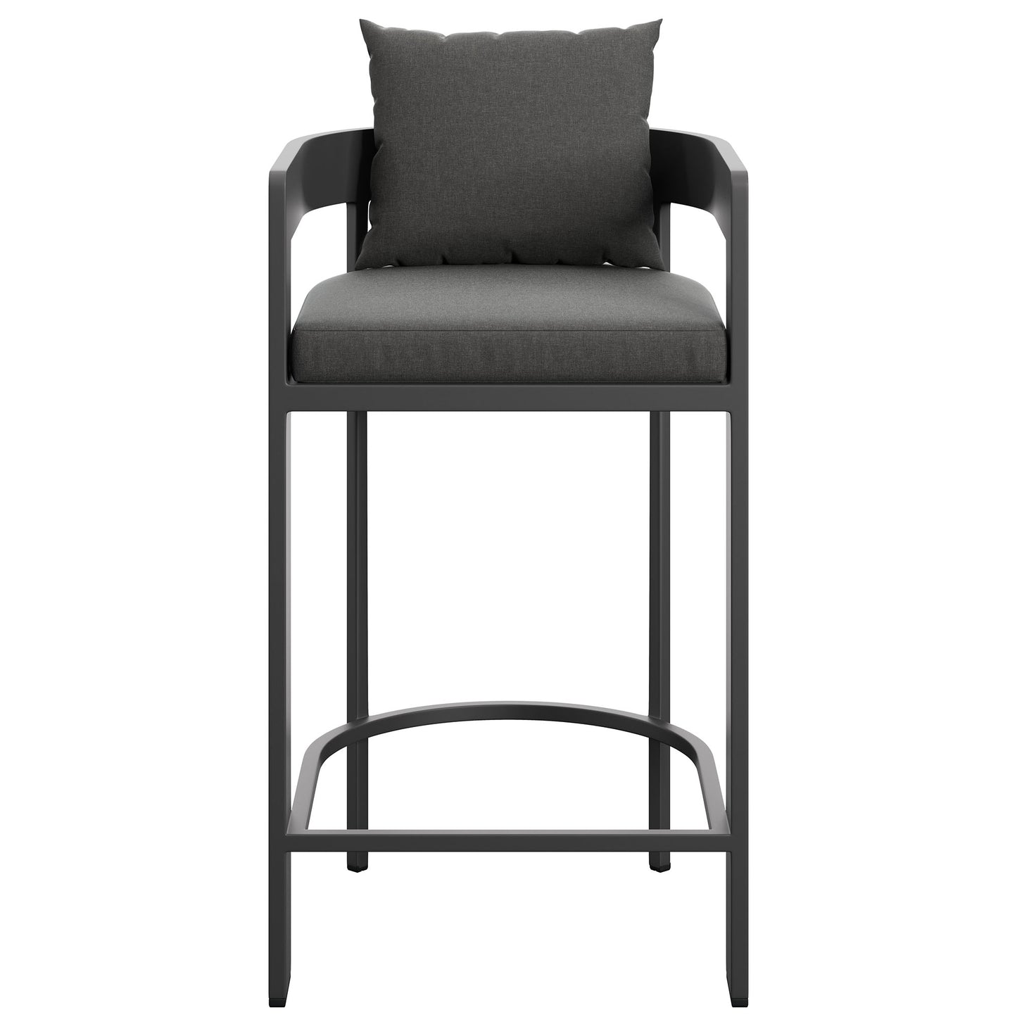 Aspen Outdoor Patio Patio Aluminum Bar Chair in Charcoal