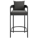 Aspen Outdoor Patio Patio Aluminum Bar Chair in Charcoal