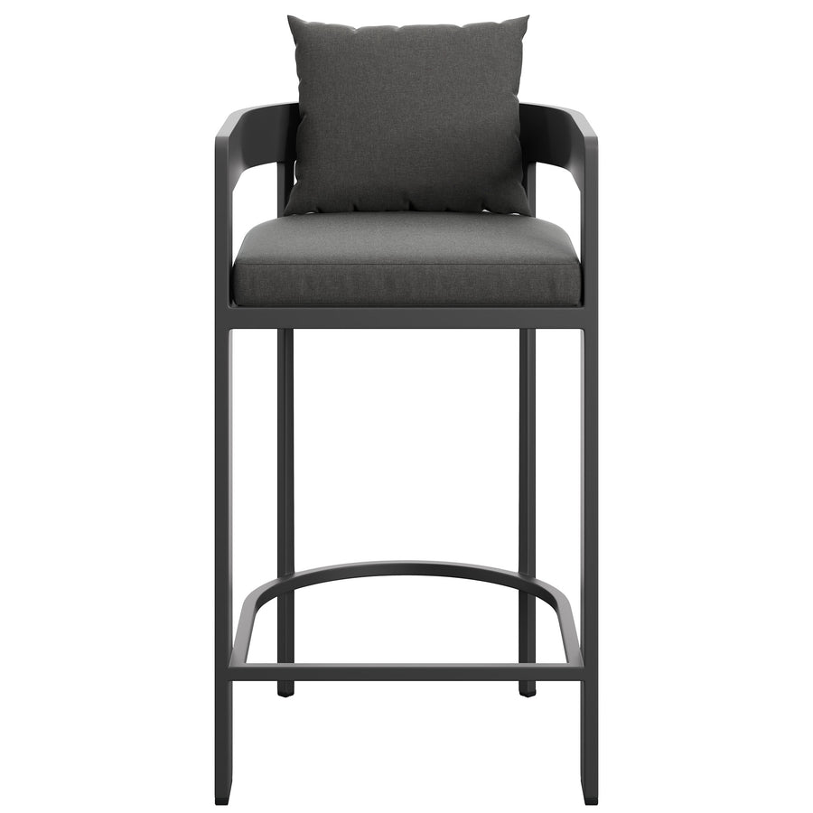 Aspen Outdoor Patio Patio Aluminum Bar Chair in Charcoal