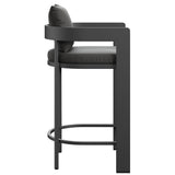 Aspen Outdoor Patio Patio Aluminum Bar Chair in Charcoal