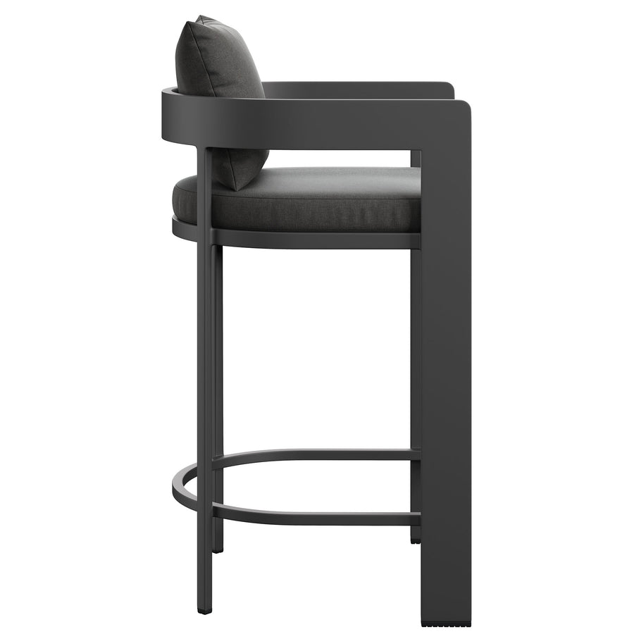 Aspen Outdoor Patio Patio Aluminum Bar Chair in Charcoal
