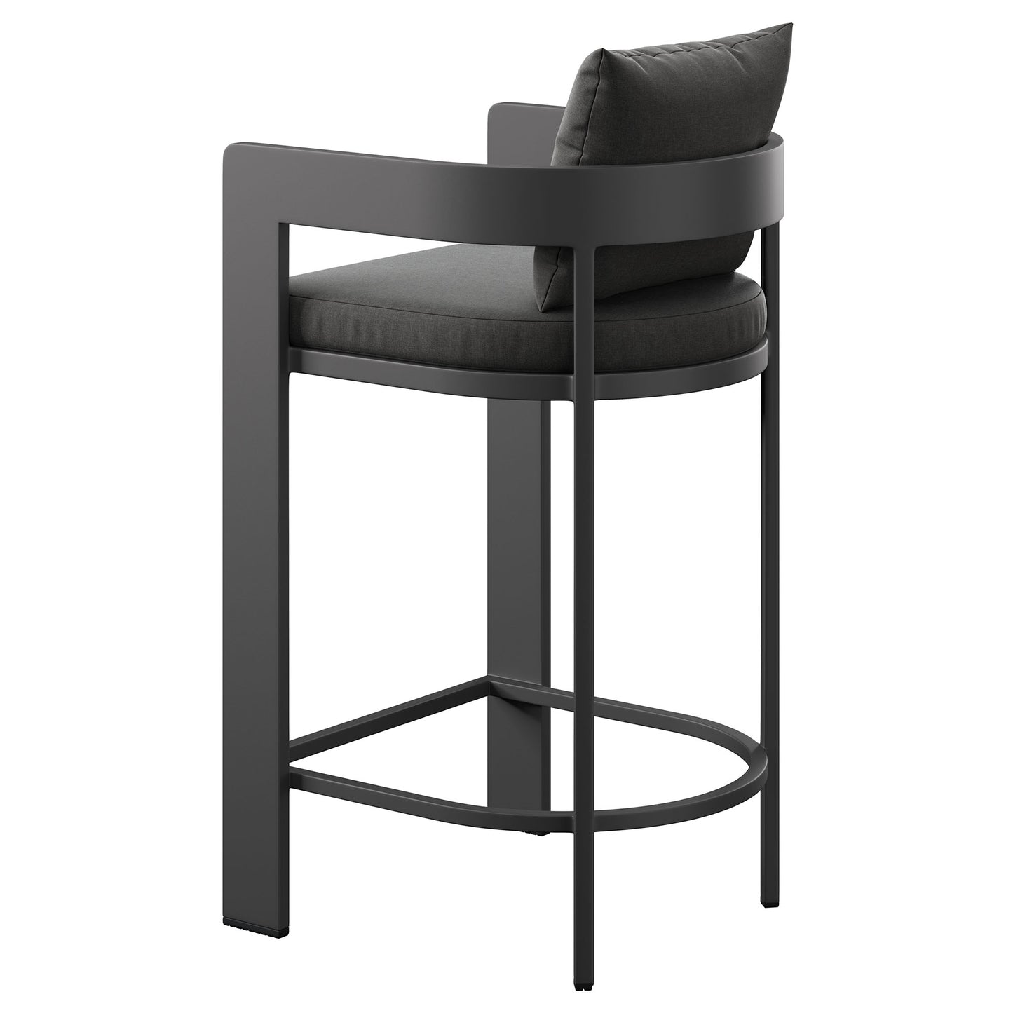 Aspen Outdoor Patio Patio Aluminum Bar Chair in Charcoal