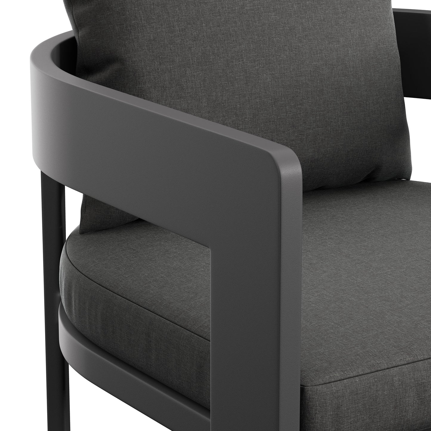 Aspen Outdoor Patio Patio Aluminum Bar Chair in Charcoal