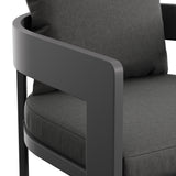 Aspen Outdoor Patio Patio Aluminum Bar Chair in Charcoal