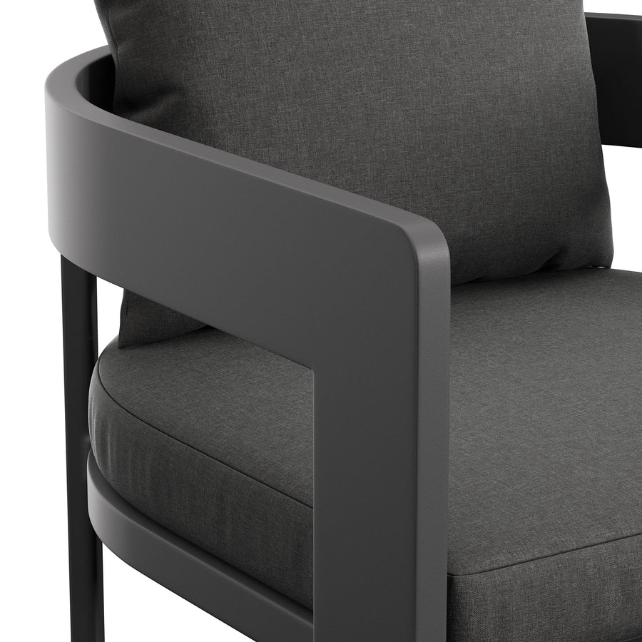 Aspen Outdoor Patio Patio Aluminum Bar Chair in Charcoal