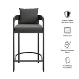 Aspen Outdoor Patio Patio Aluminum Bar Chair in Charcoal