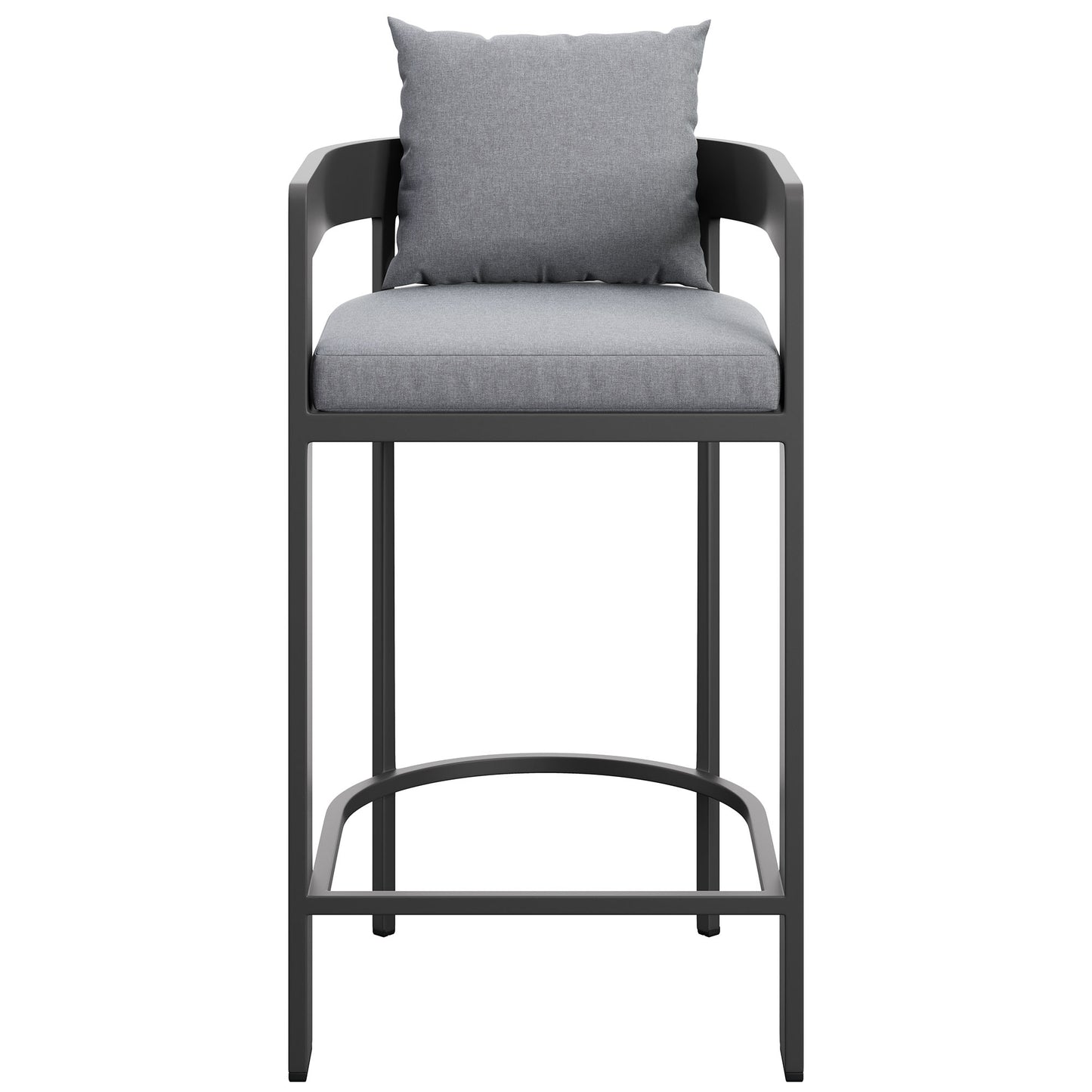 Aspen Outdoor Patio Patio Aluminum Bar Chair in Gray