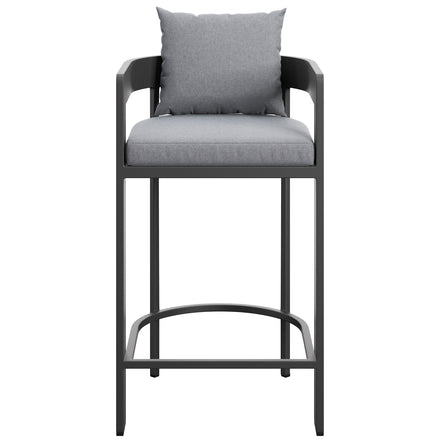 Tahoe Outdoor Patio Patio Aluminum Bar Chair in Gray
