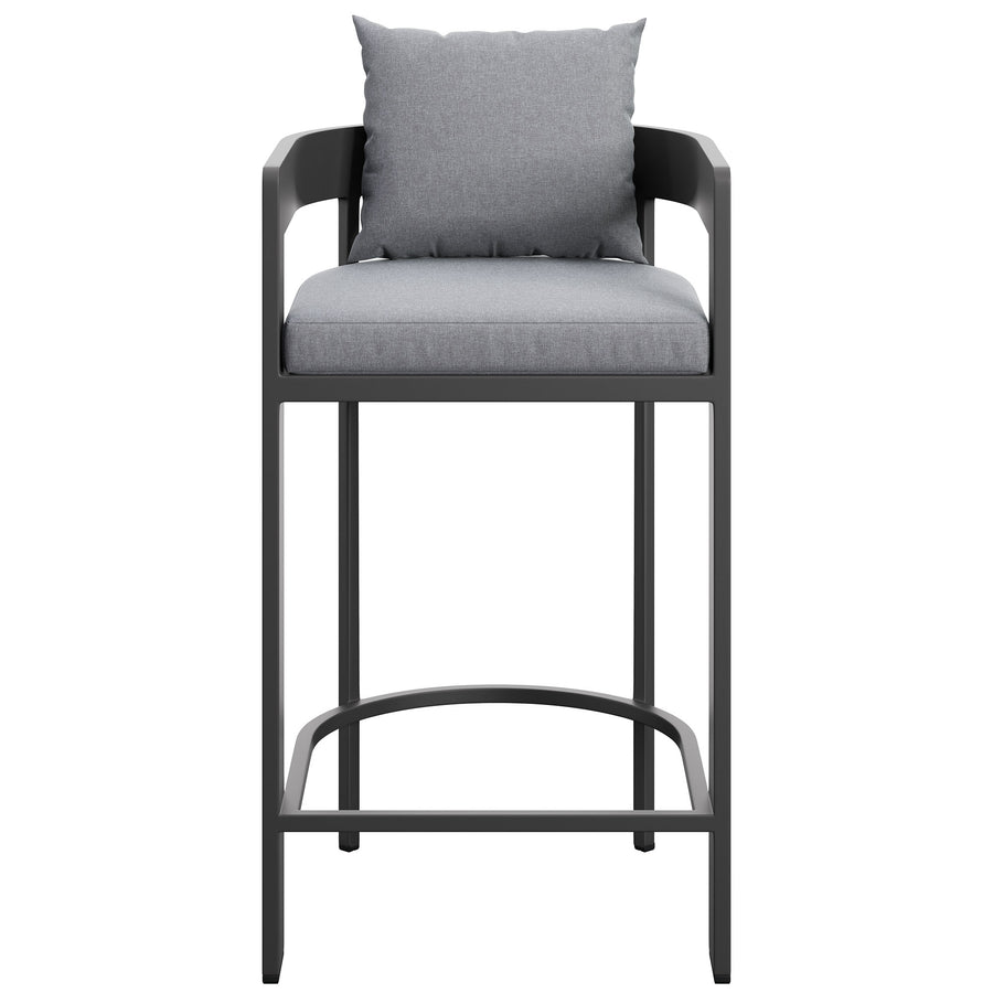 Aspen Outdoor Patio Patio Aluminum Bar Chair in Gray