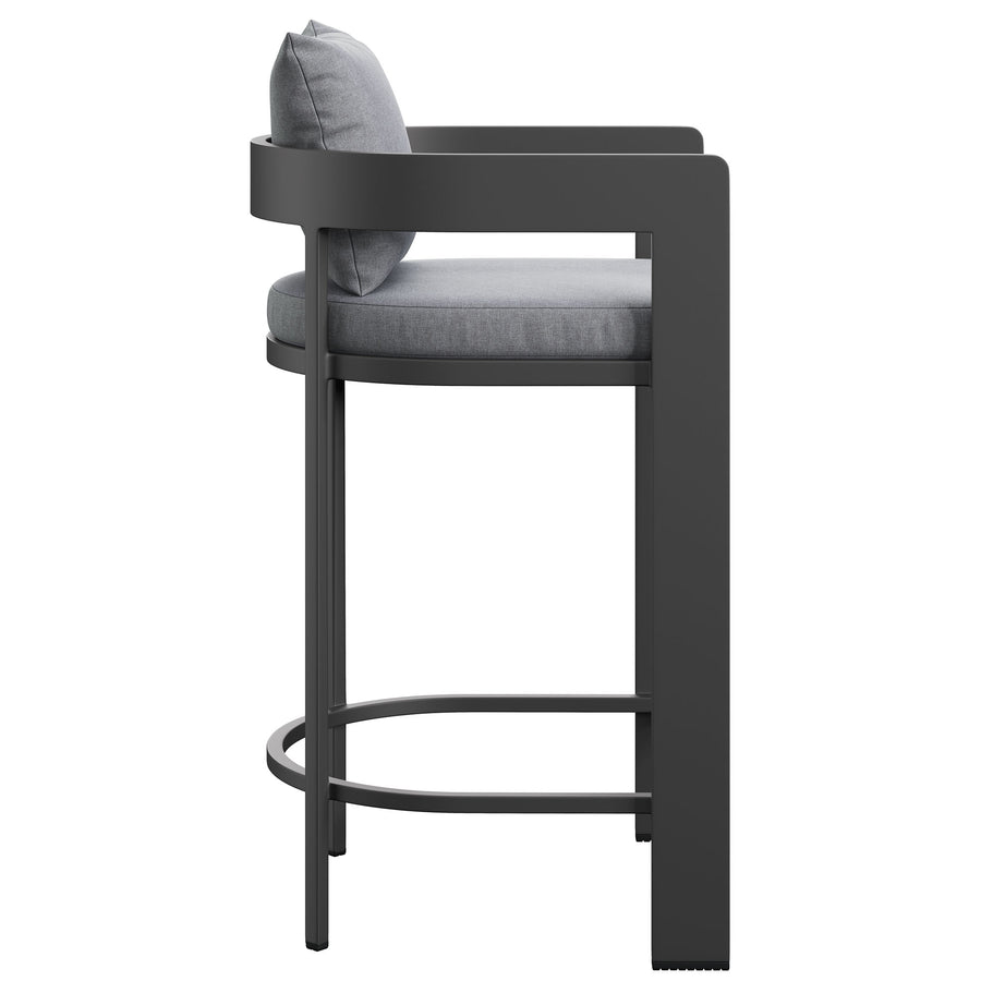 Aspen Outdoor Patio Patio Aluminum Bar Chair in Gray