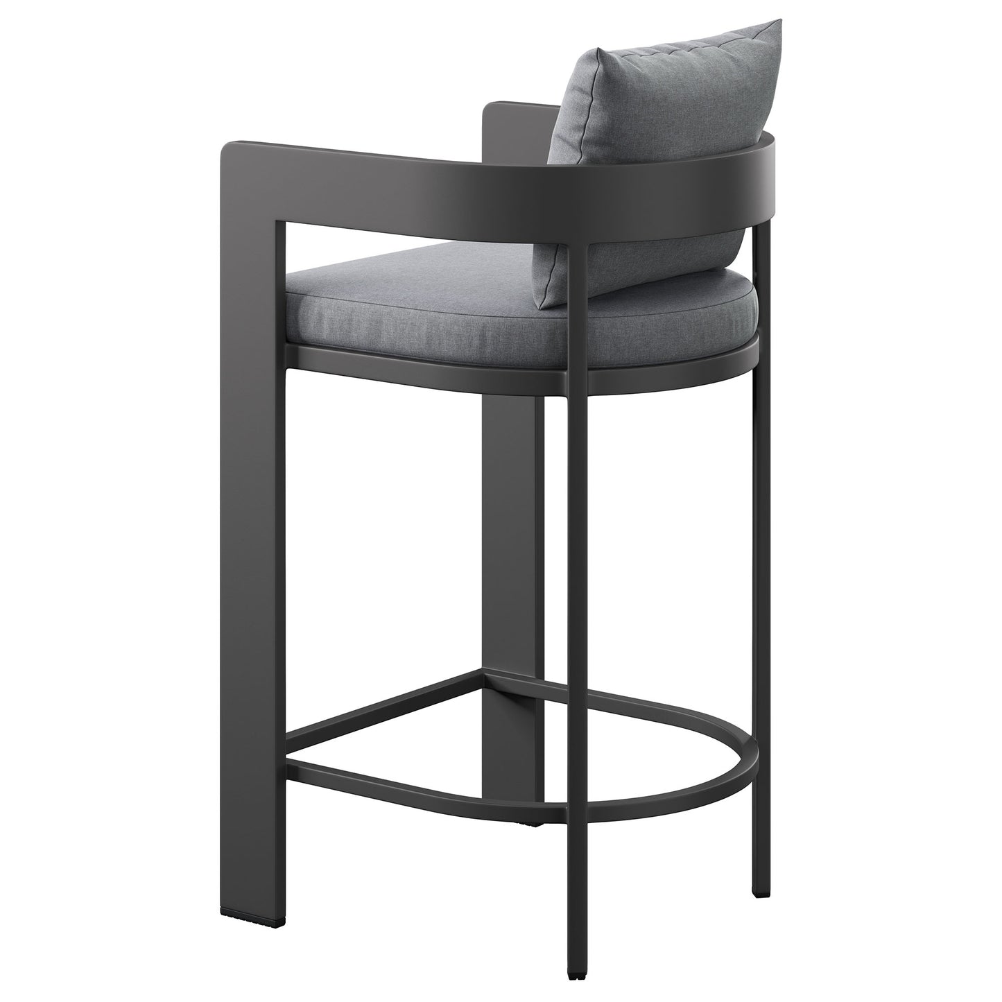 Aspen Outdoor Patio Patio Aluminum Bar Chair in Gray