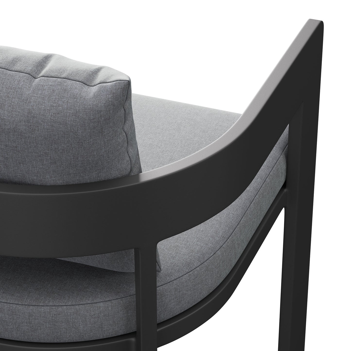 Aspen Outdoor Patio Patio Aluminum Bar Chair in Gray
