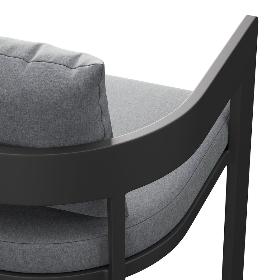 Aspen Outdoor Patio Patio Aluminum Bar Chair in Gray