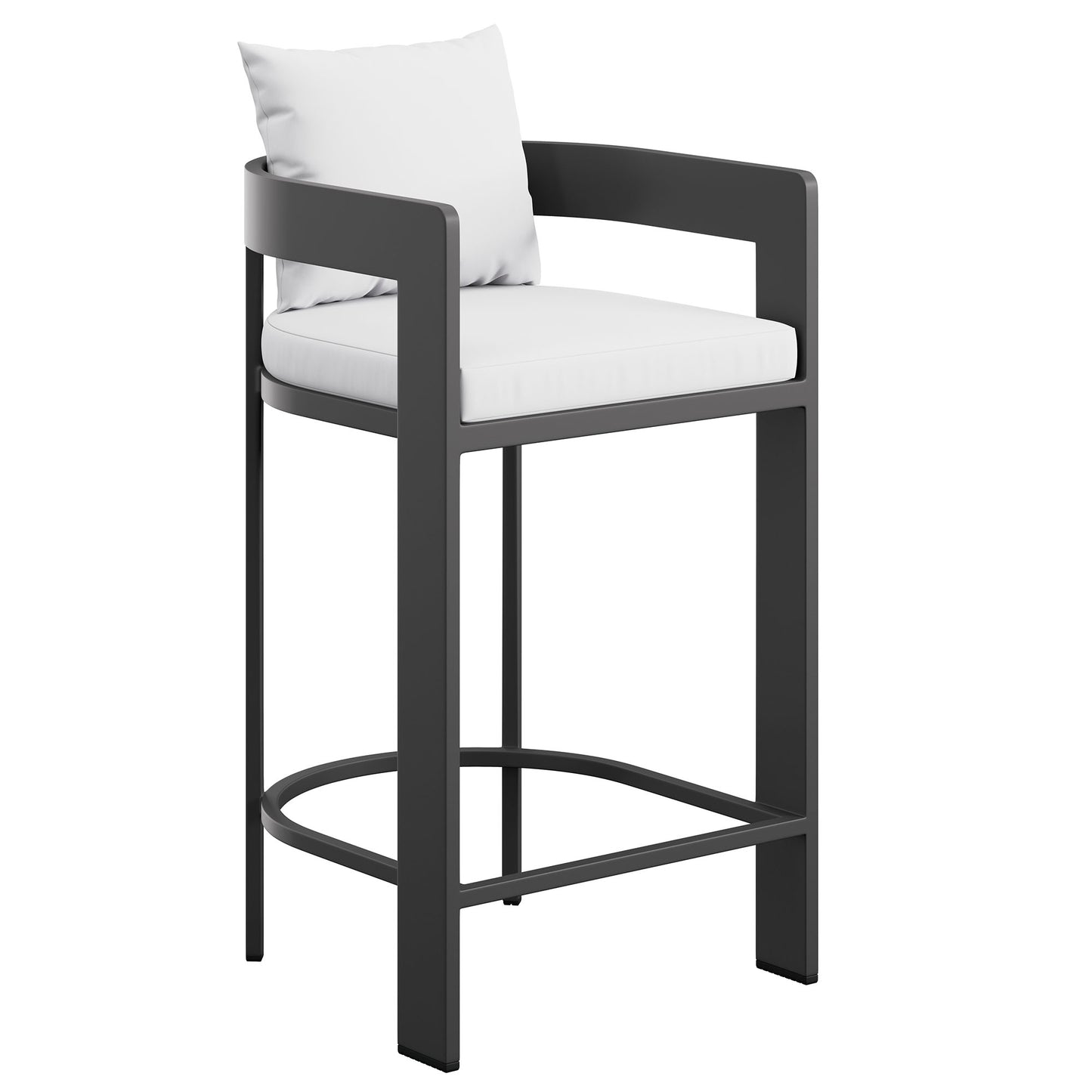 Aspen Outdoor Patio Patio Aluminum Bar Chair in White