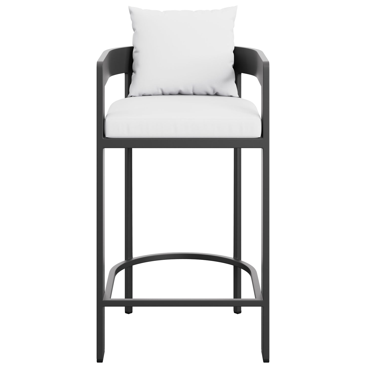 Aspen Outdoor Patio Patio Aluminum Bar Chair in White