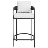 Aspen Outdoor Patio Patio Aluminum Bar Chair in White