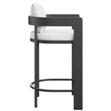Aspen Outdoor Patio Patio Aluminum Bar Chair in White