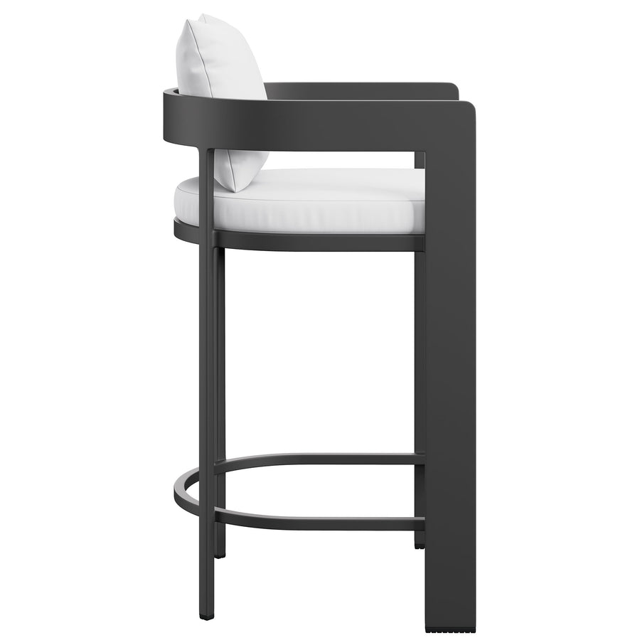 Aspen Outdoor Patio Patio Aluminum Bar Chair in White