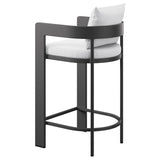 Aspen Outdoor Patio Patio Aluminum Bar Chair in White