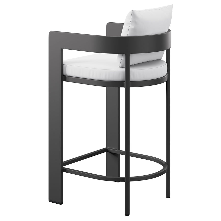 Aspen Outdoor Patio Patio Aluminum Bar Chair in White