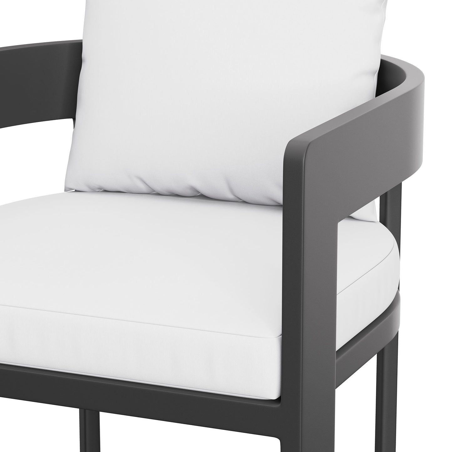 Aspen Outdoor Patio Patio Aluminum Bar Chair in White